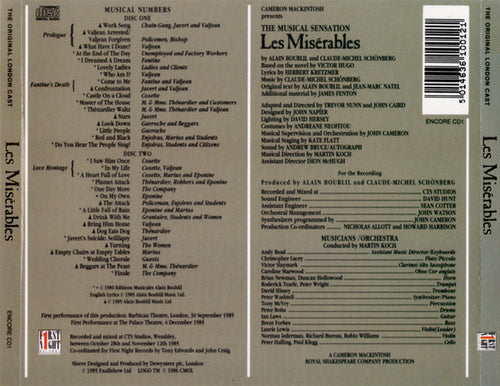 Alain Boublil And Claude-Michel Schönberg – Les Misérables - The Original London Cast
