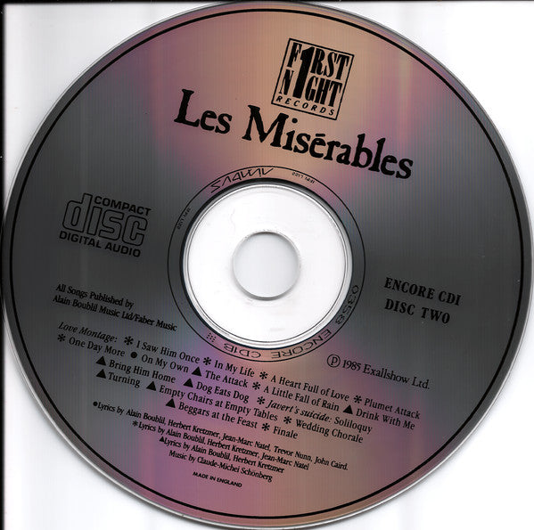 Alain Boublil And Claude-Michel Schönberg – Les Misérables - The Original London Cast